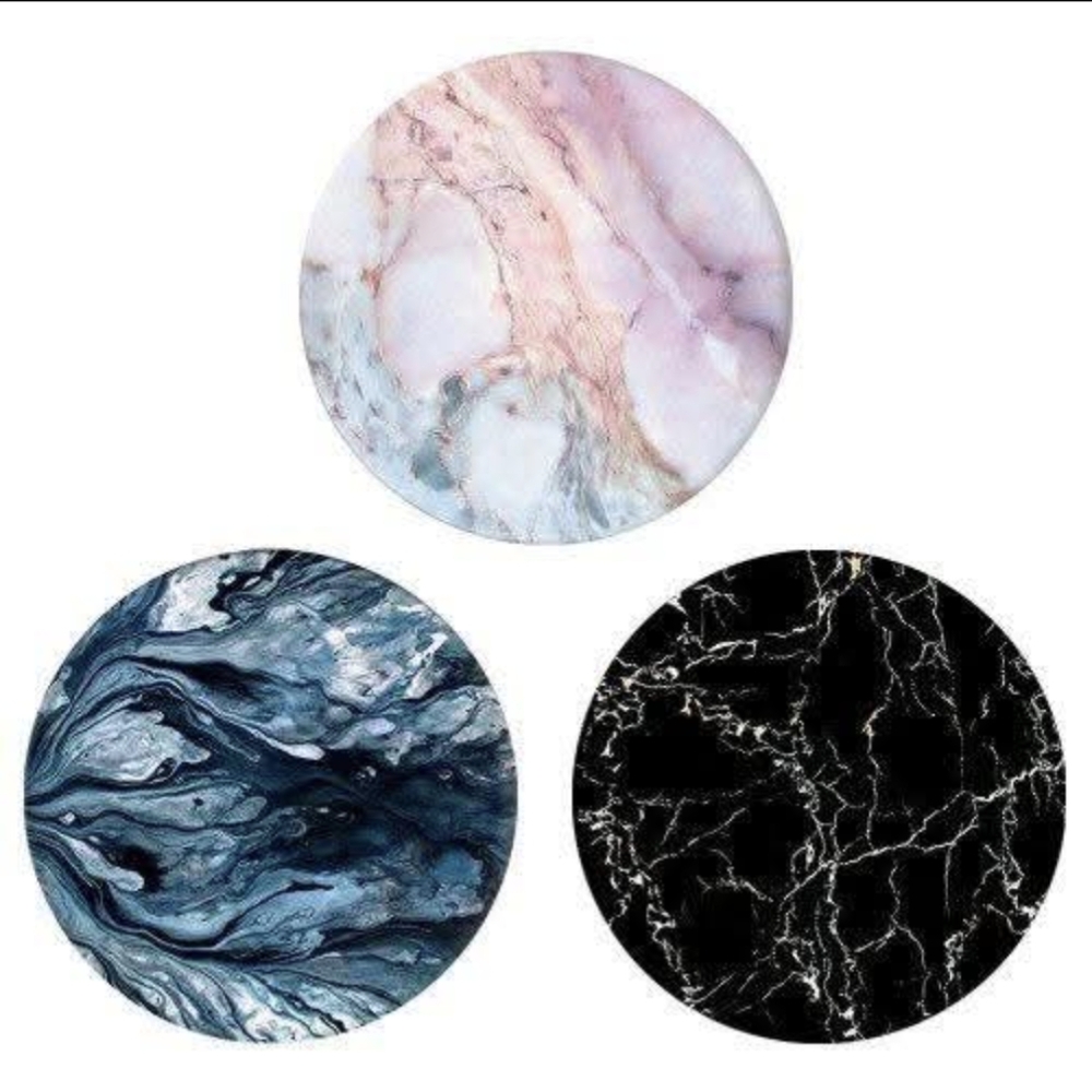 4 Packs Of Set of 3 Marble Pattern Phone Holders